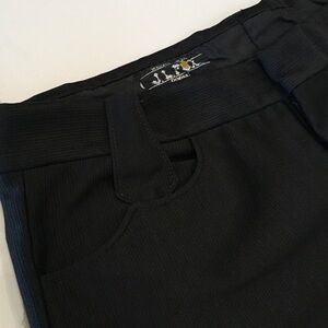 Vintage Men’s Western Wear Size 36 Elegant Black Trousers Snap Back Pockets